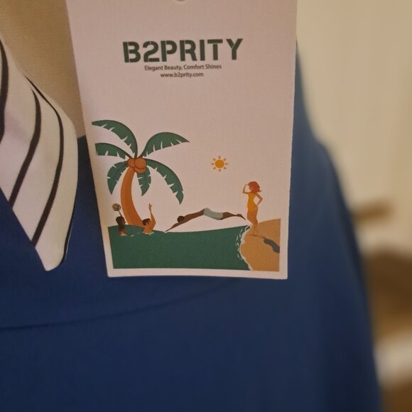 B2prity Cutout One Piece Swimsuit V Neck Wrap Tie Back Tummy Control XL NWT - Picture 7 of 9